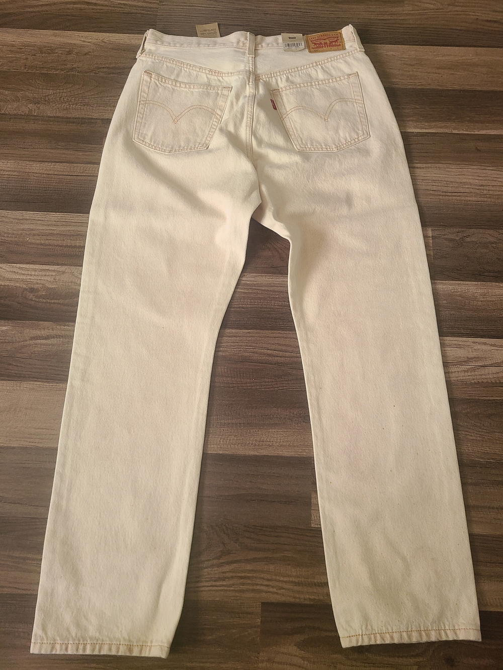 Levi's Women's Straight Jeans in Beige/Cream - Picture 2 of 5